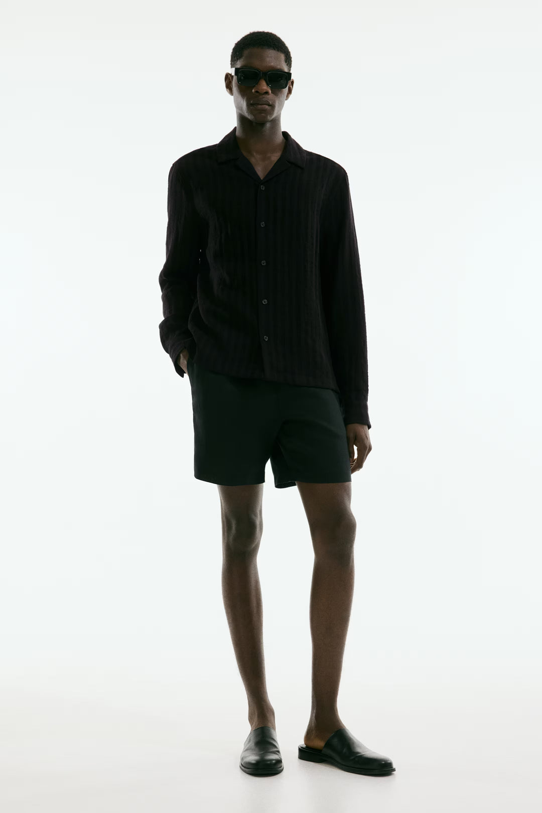 H&M Regular-Fit Jacquard-Weave Resort Shirt