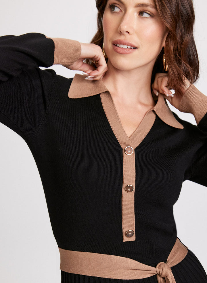 LAURA Colour Block Tie Waist Dress