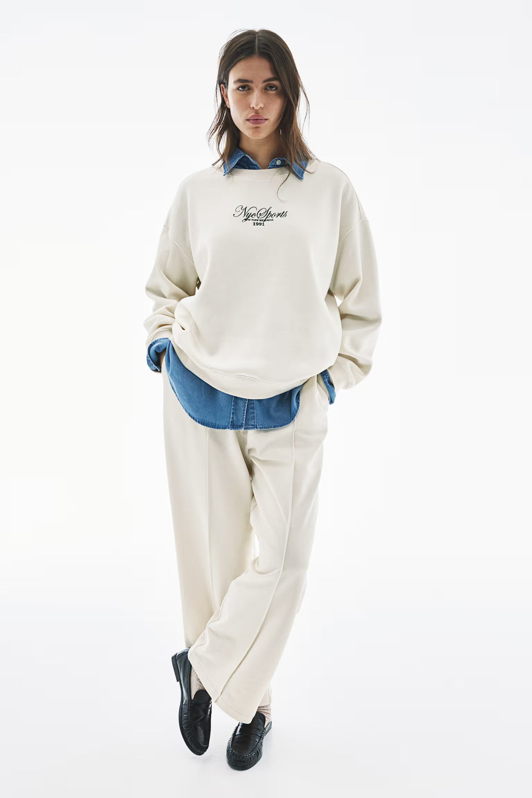 H&M Sweatshirt with Text Motif