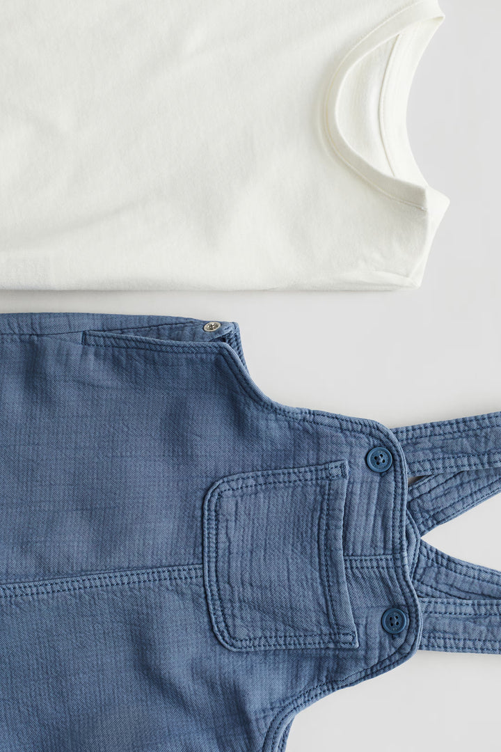 H&M 2-piece Overall and Shirt Set