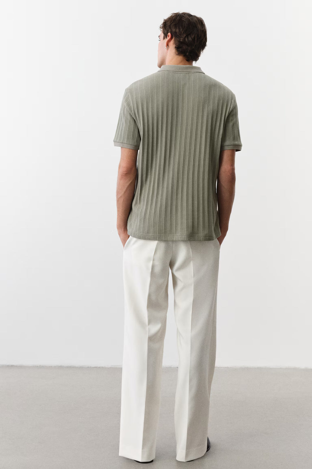 H&M Slim-Fit Textured Jersey Polo Shirt