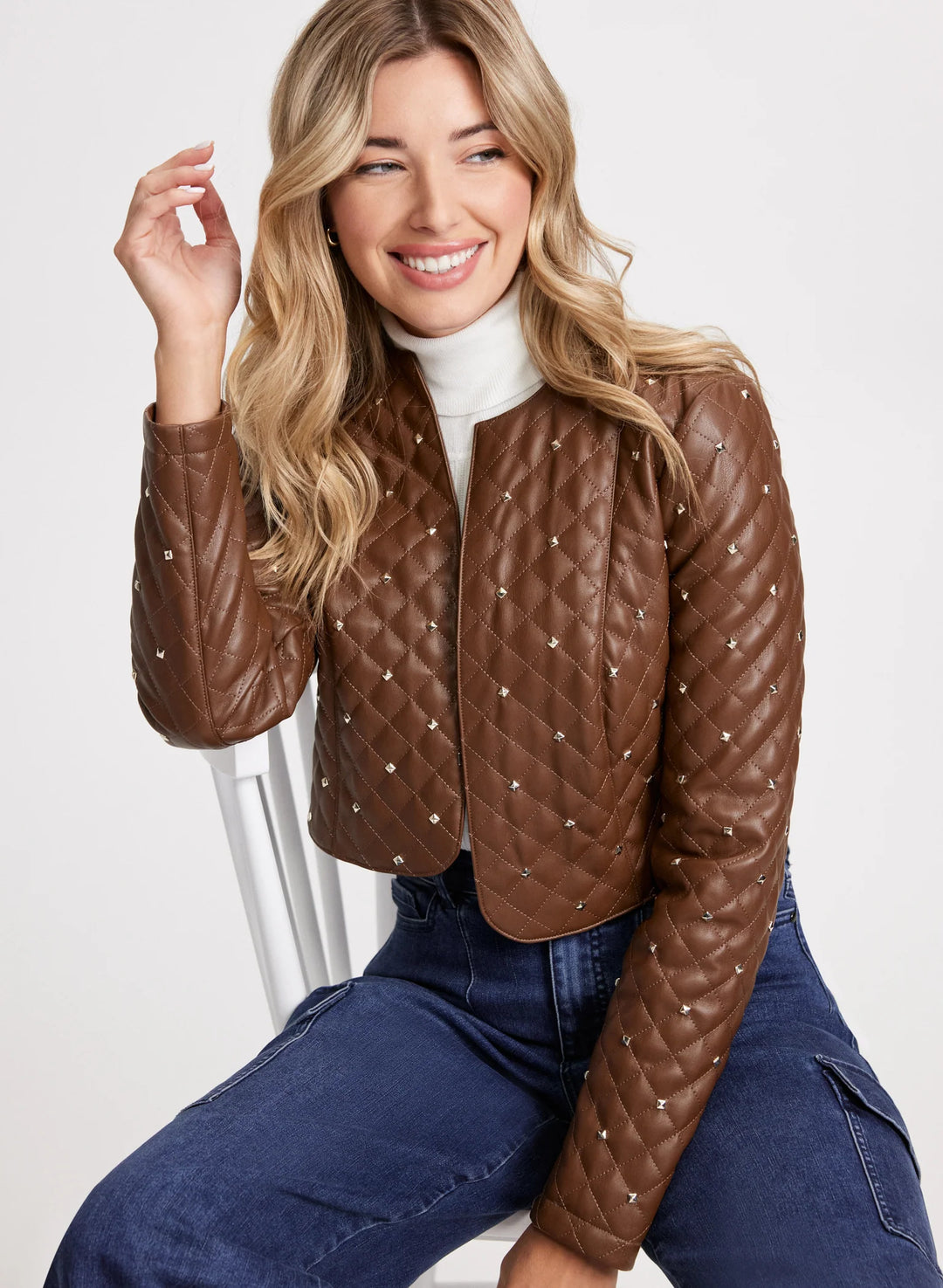LAURA Studded Vegan Leather Jacket