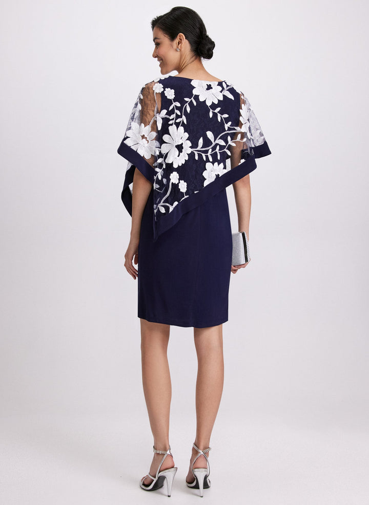 LAURA Floral Capelet Sheath Dress