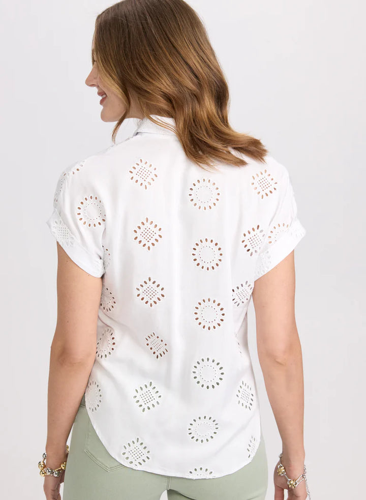 LAURA Embroidered Button-Down Blouse