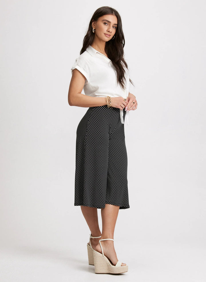 LAURA Pull-On Polka Dot Wide Leg Capris