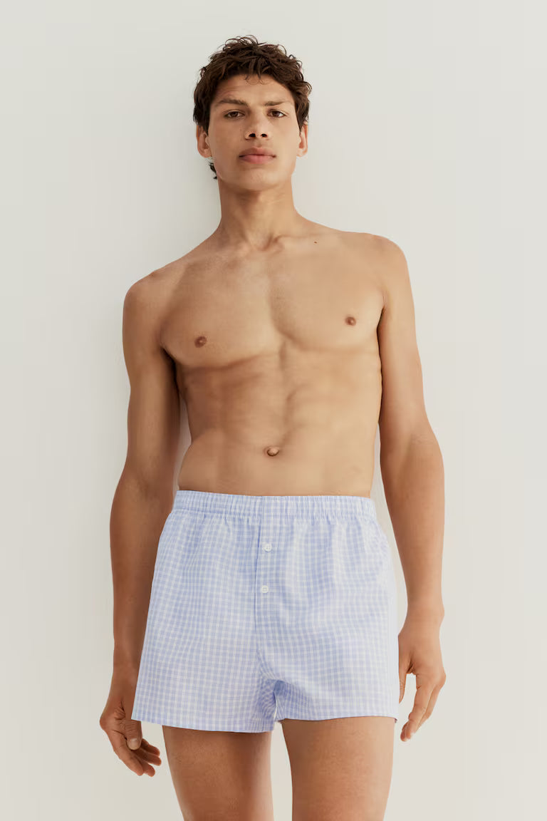 H&M 3-pack Woven Cotton Boxer Shorts