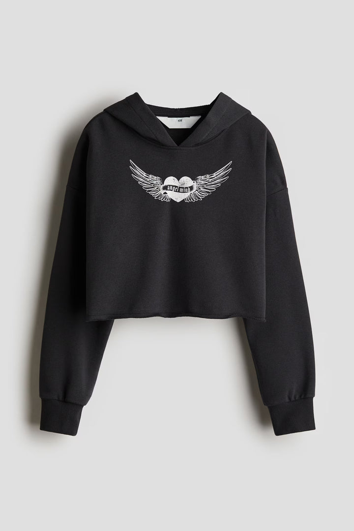H&M Printed Short Hoodie