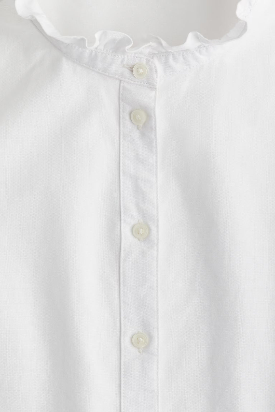 H&M Ruffle-trimmed Oxford Blouse