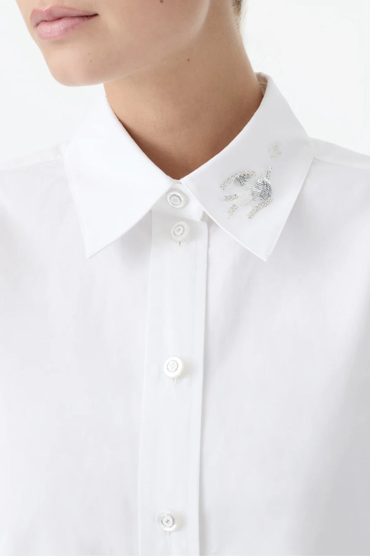 CHANEL Shirt Embroidered Cotton