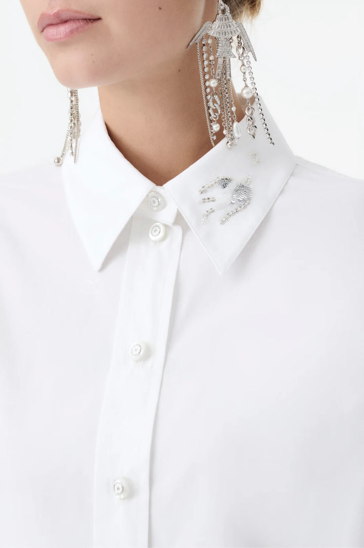 CHANEL Shirt Embroidered Cotton