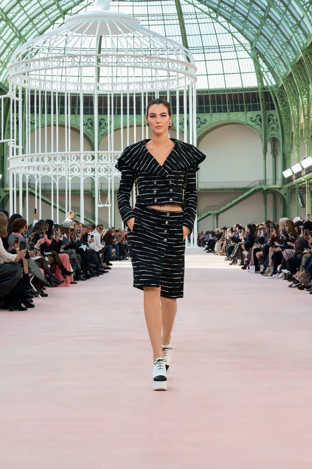 CHANEL Skirt Pearled Tweed