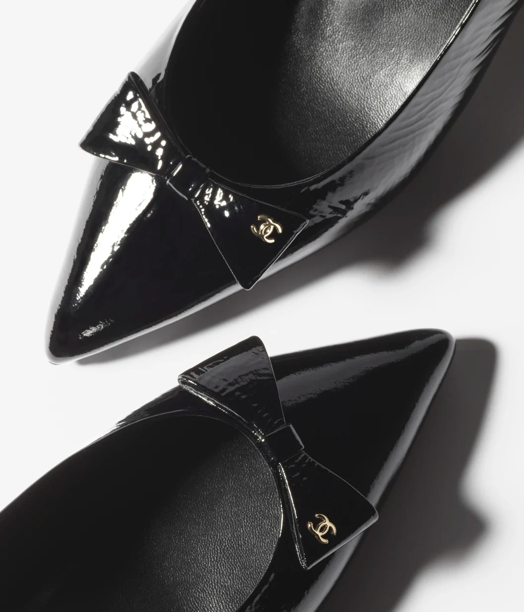 CHANEL Slingbacks Crumpled Patent Calfskin