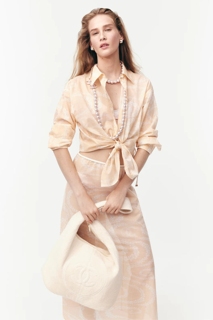 CHANEL Shirt Printed Cotton Voile