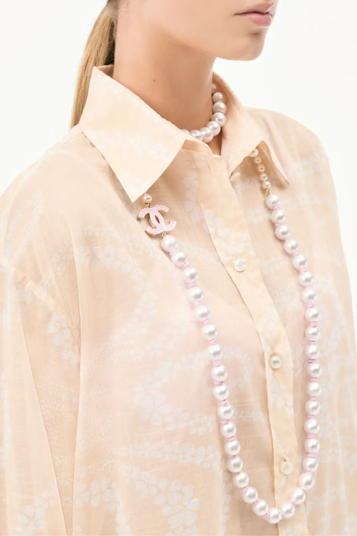 CHANEL Shirt Printed Cotton Voile