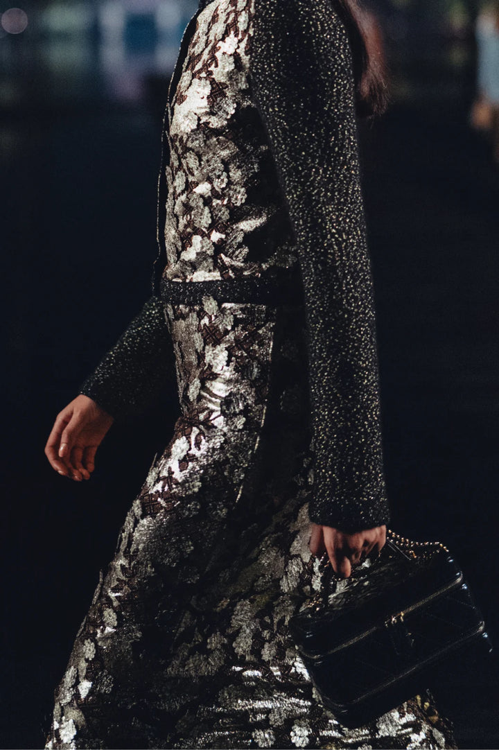 CHANEL Dress Embroidered Viscose & Mixed Fibers