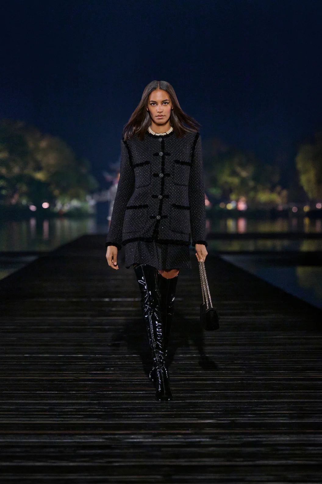 CHANEL Jacket Embroidered Tweed