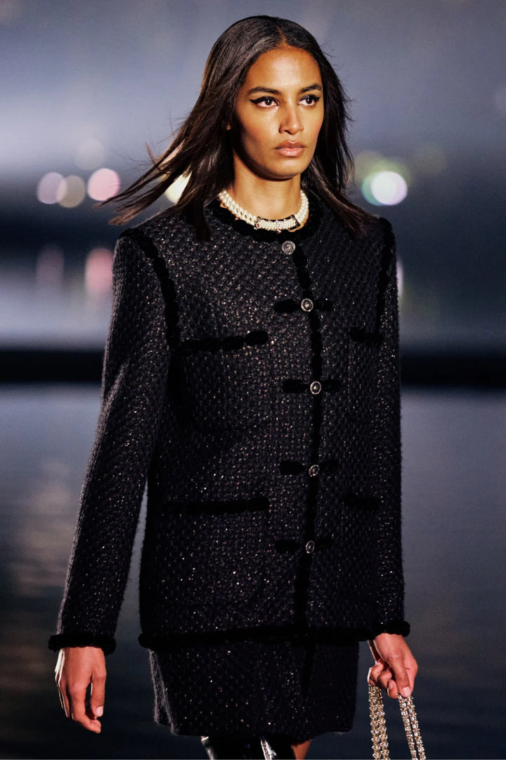 CHANEL Jacket Embroidered Tweed