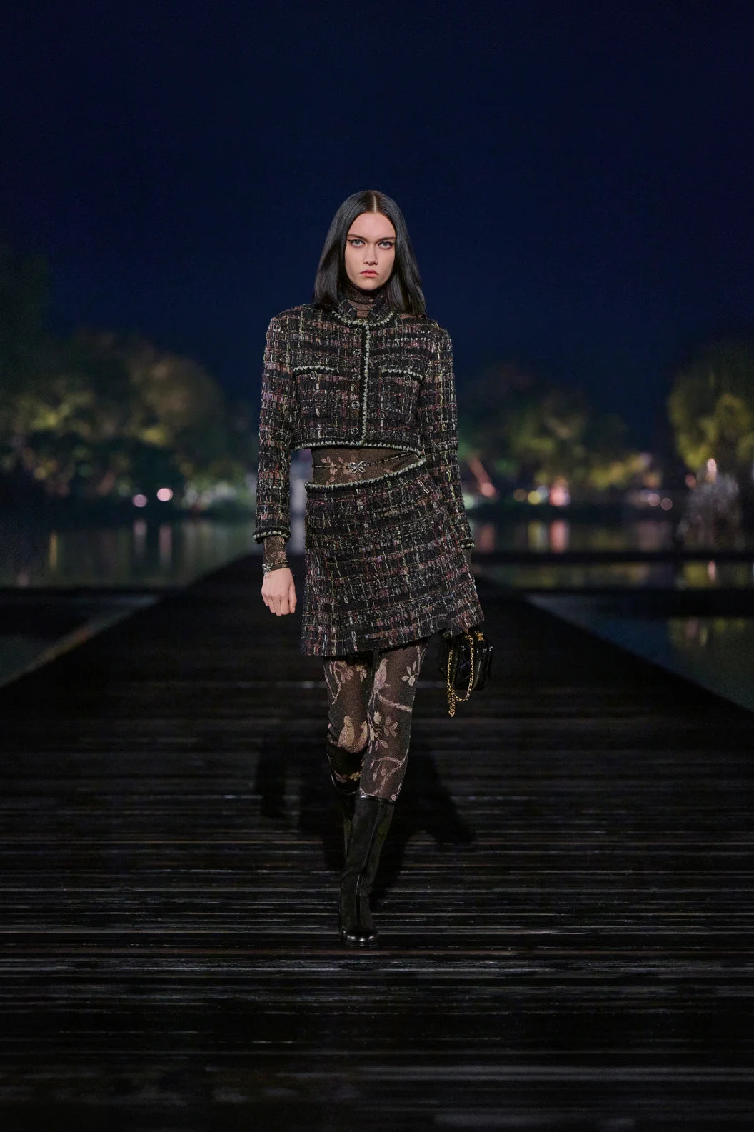 CHANEL Jacket Cotton Tweed