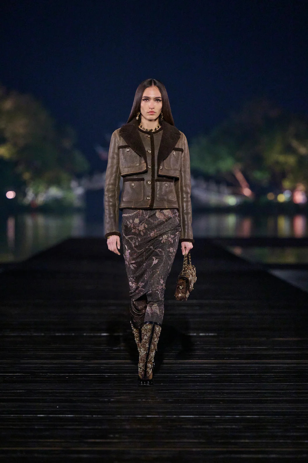 CHANEL Jacket Shearling Lambskin