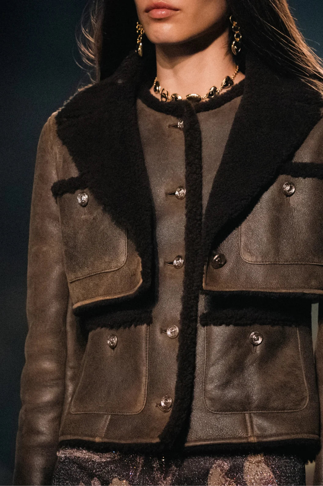 CHANEL Jacket Shearling Lambskin