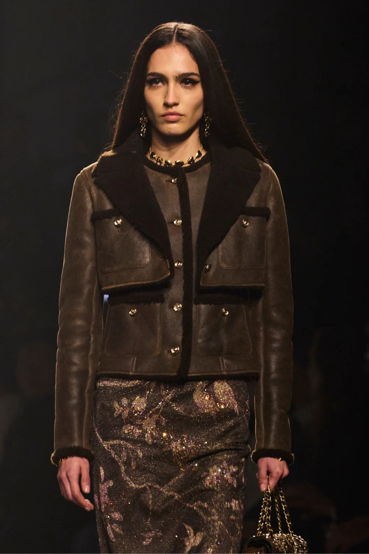 CHANEL Jacket Shearling Lambskin