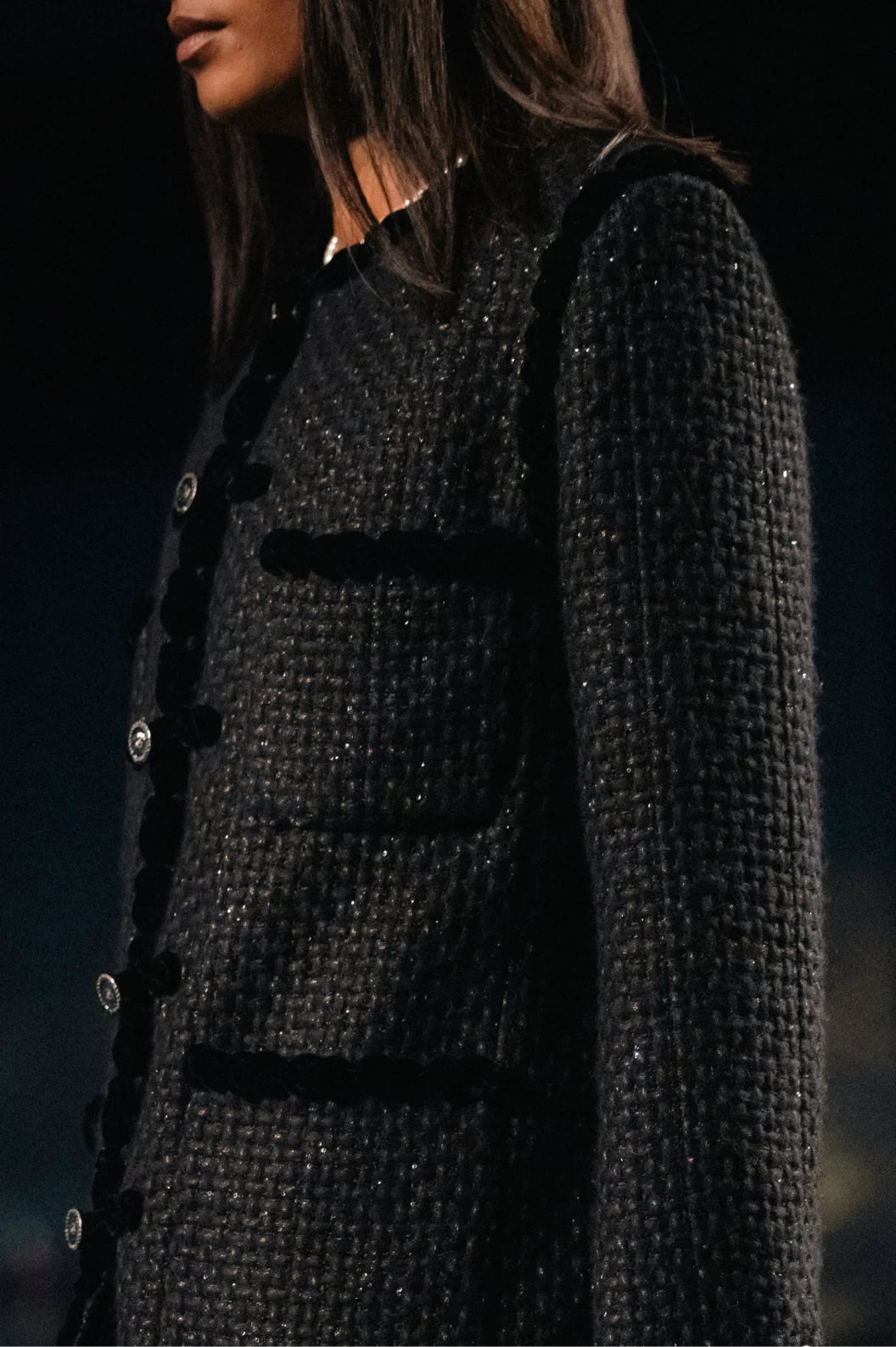 CHANEL Jacket Embroidered Tweed