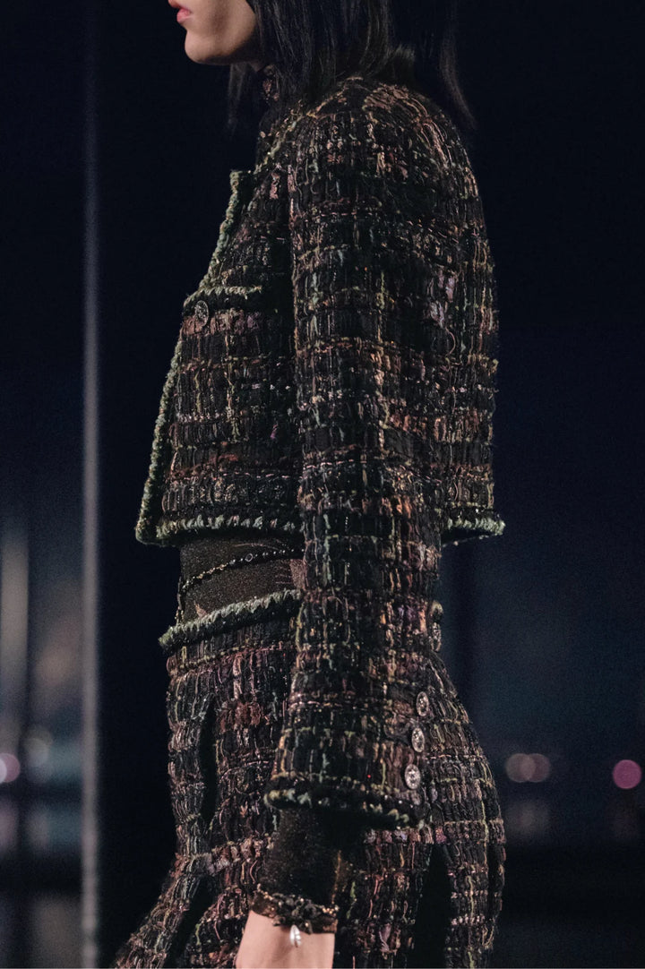 CHANEL Jacket Cotton Tweed