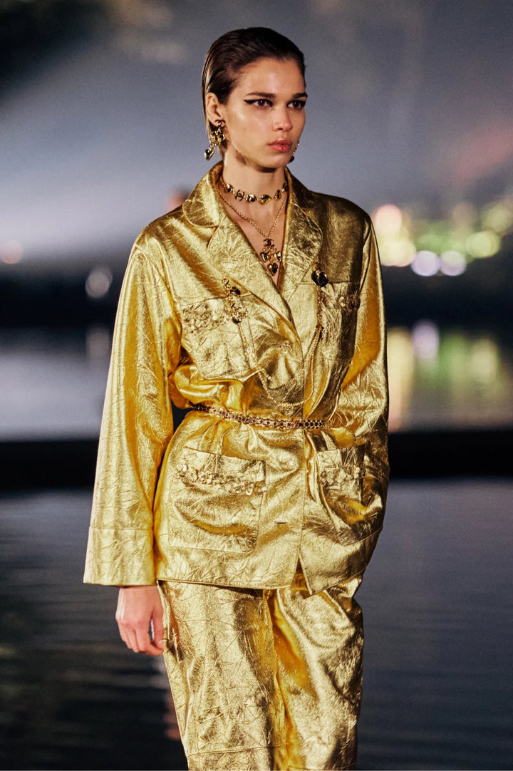 CHANEL Jacket Embroidered Lambskin