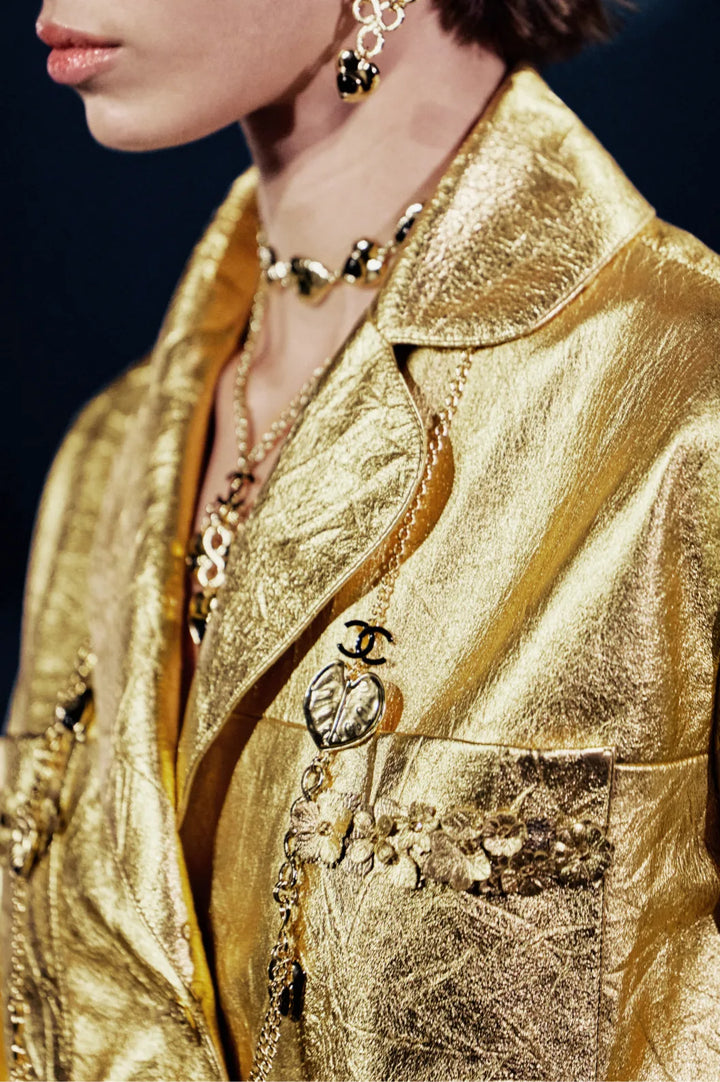 CHANEL Jacket Embroidered Lambskin