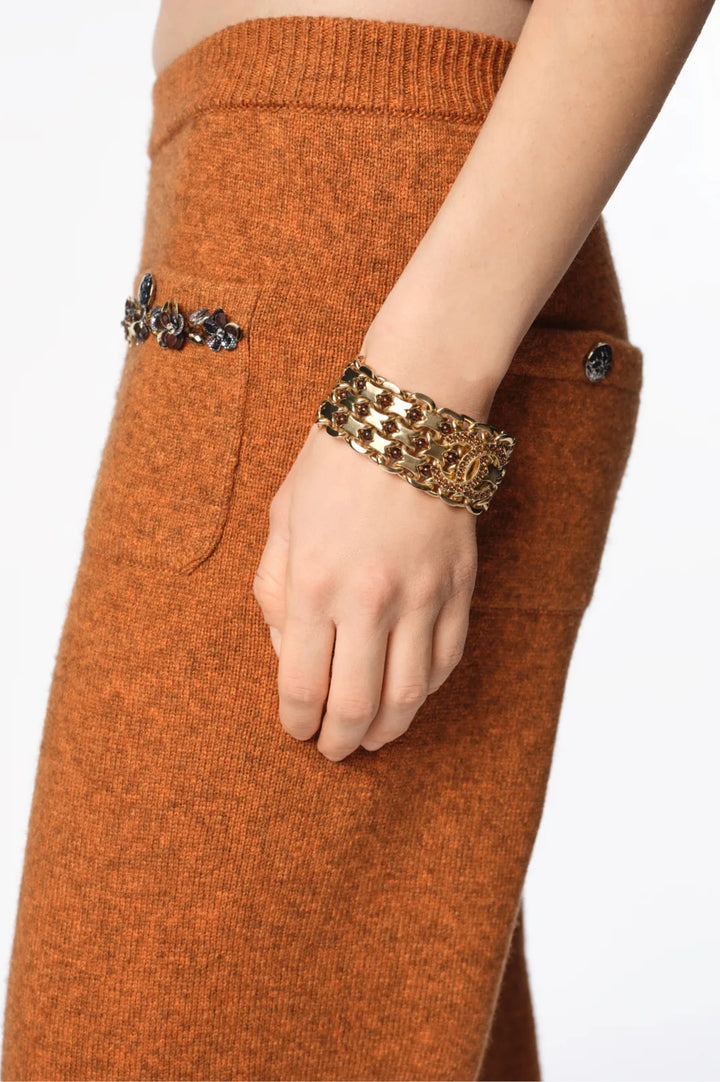 CHANEL Pants Embroidered Wool