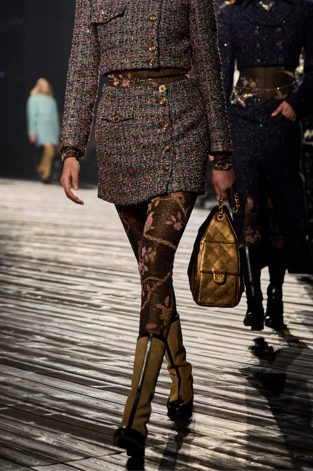 CHANEL Skirt Glittered Tweed
