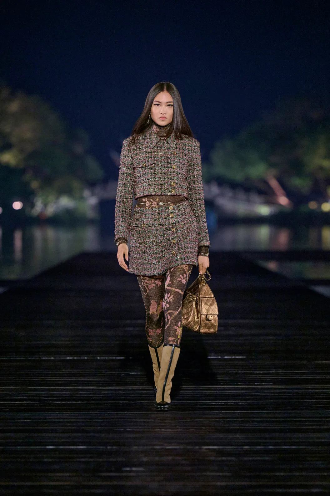 CHANEL Skirt Glittered Tweed