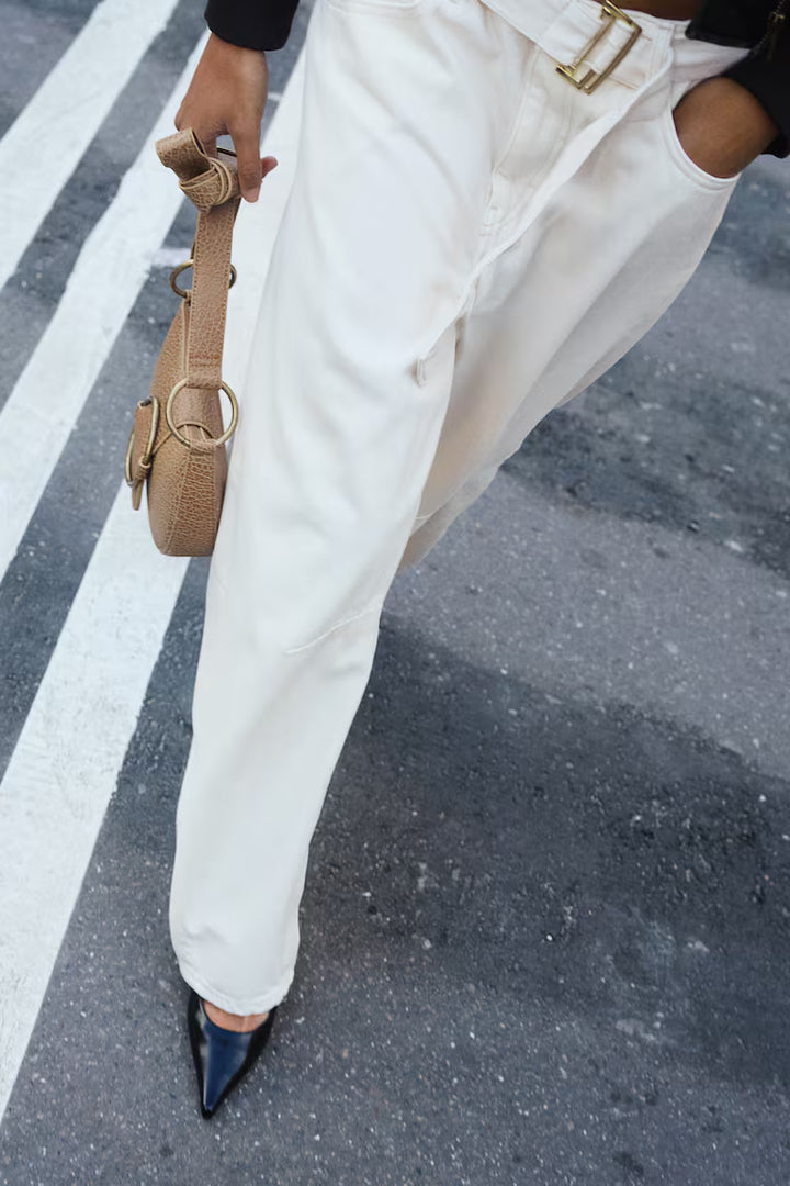 H&M High-Rise Barrel-Leg Jeans