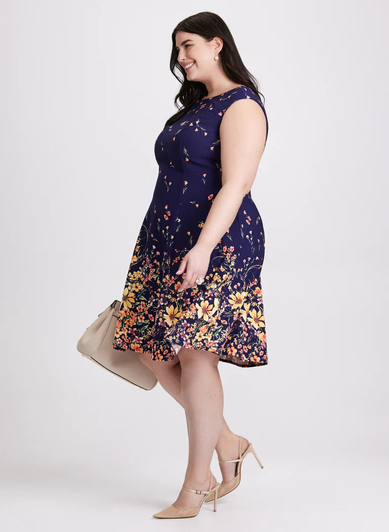 LAURA Floral Trim Dress