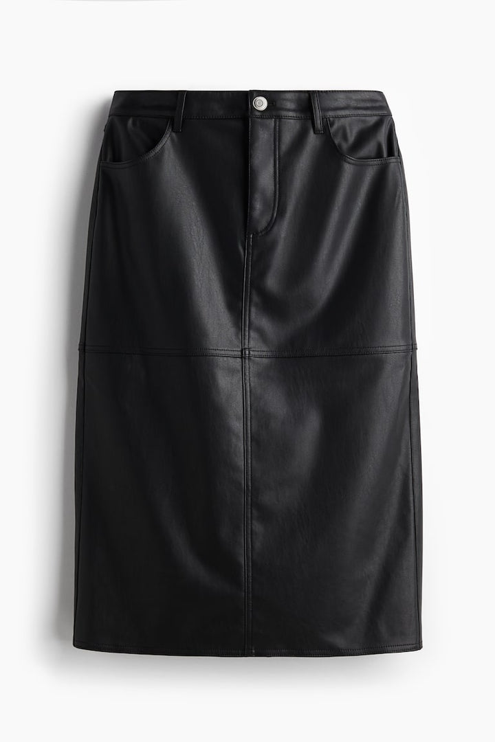 H&M Coated Midi Skirt