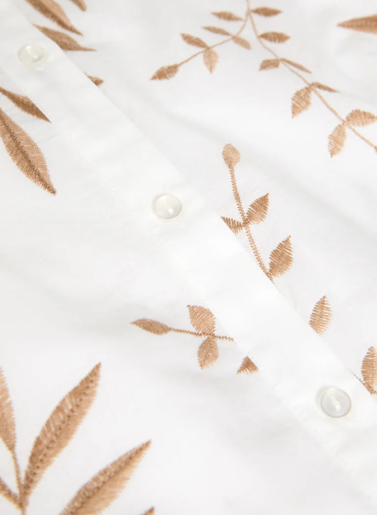 LAURA Tropical Embroidered Blouse