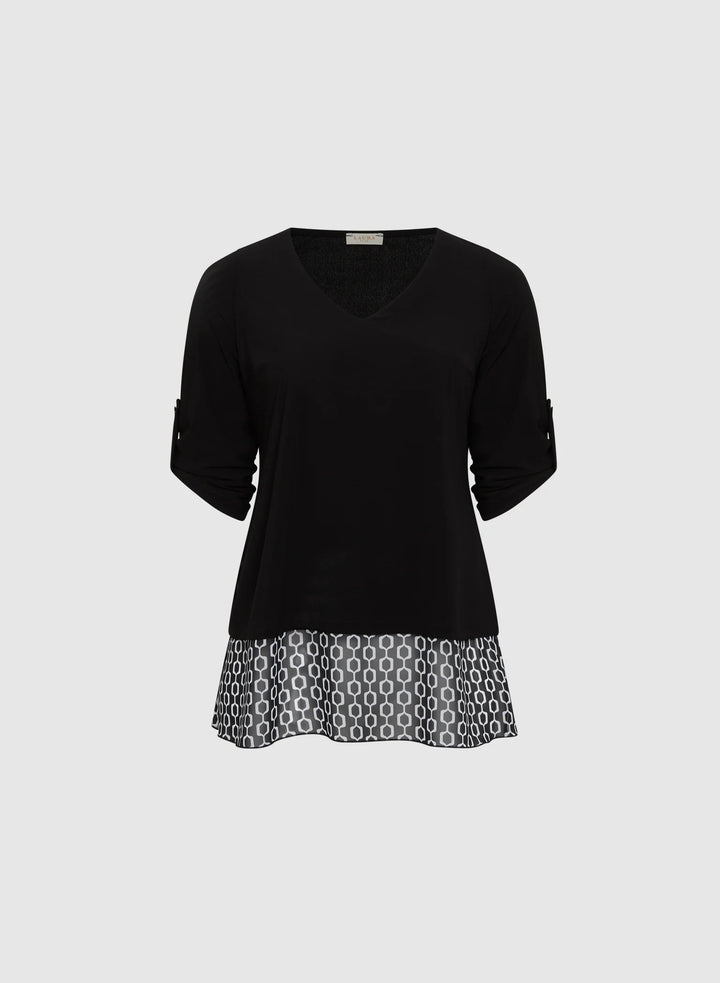 LAURA 3/4 Sleeve Crepe Top