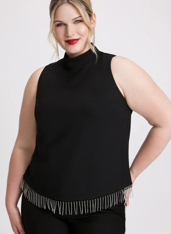 LAURA Sleeveless Rhinestone Top