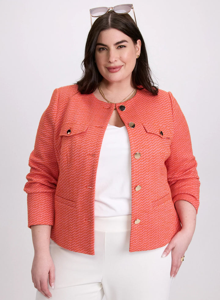 LAURA Collarless Bouclé Jacket