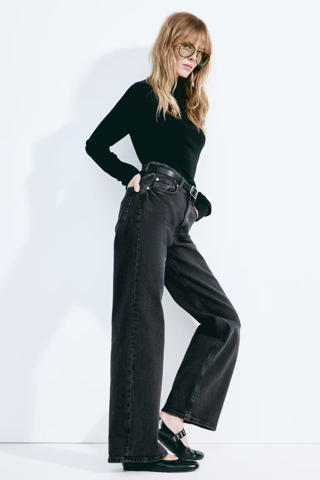 H&M Harper High Rise Wide Leg Jeans