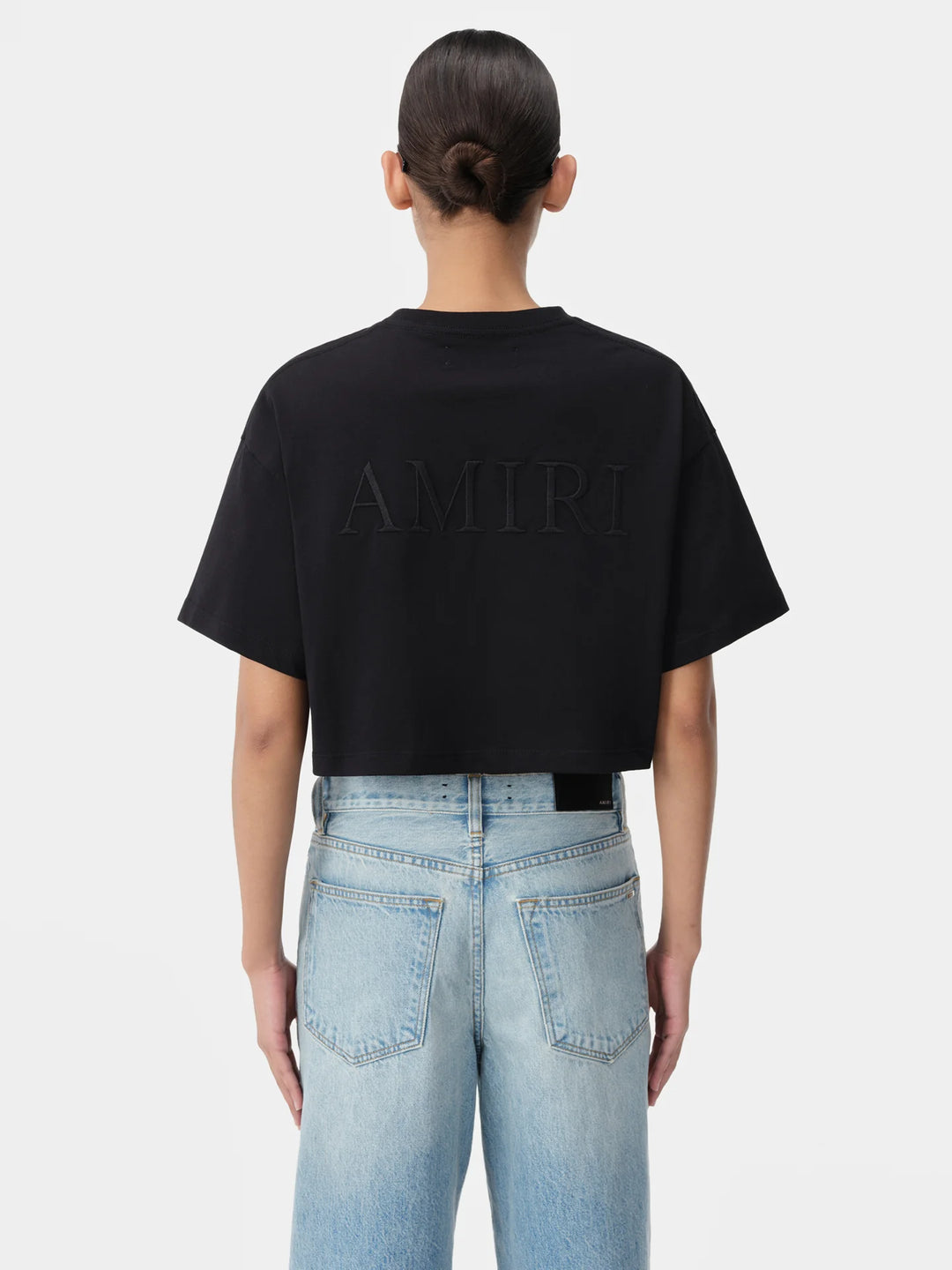 AMIRI WOMEN'S AMIRI EMBROIDERED CROPPED TEE