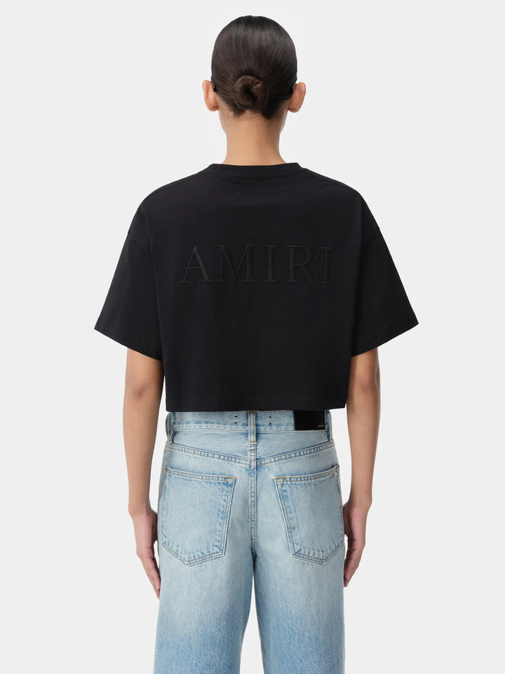AMIRI WOMEN'S AMIRI EMBROIDERED CROPPED TEE
