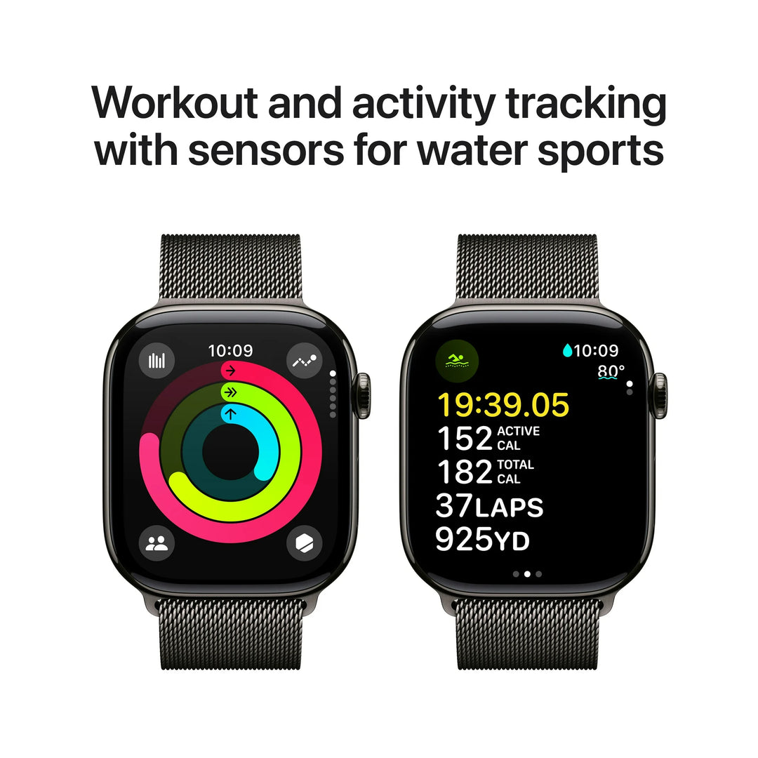 Apple Watch Series 10 GPS + Cellular 46mm Slate Titanium Case with Slate Milanese Loop - M/L