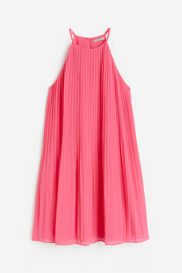 H&M Pleated Chiffon Dress