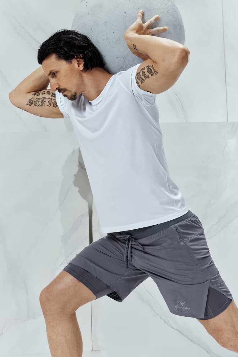 H&M Move x Zlatan Double-Layered Sports Shorts with DryMove™