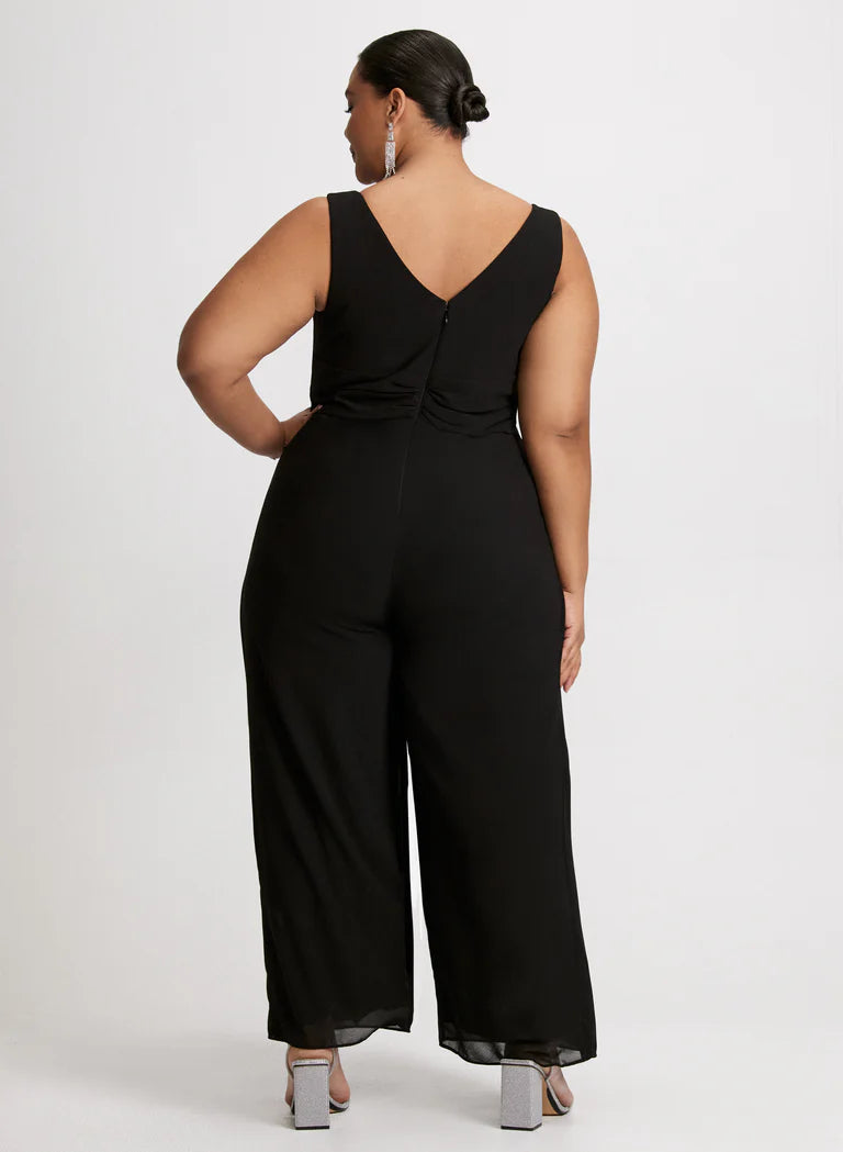 LAURA Sleeveless Deep V-Neck Jumpsuit