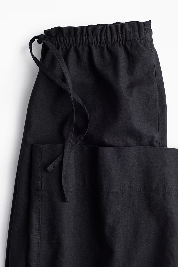 H&M Wide-leg Linen-blend Pants