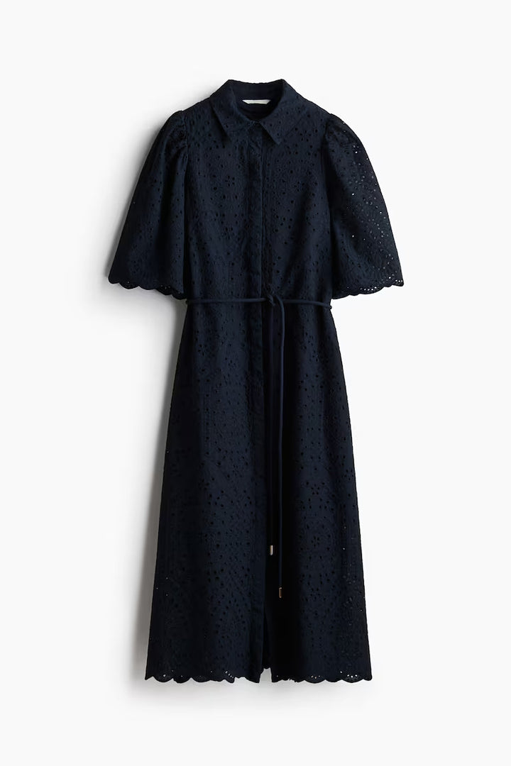 H&M Eyelet Embroidered Shirt Dress