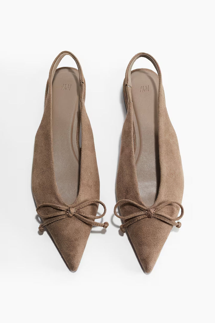 H&M Bow-Decorated Slingbacks