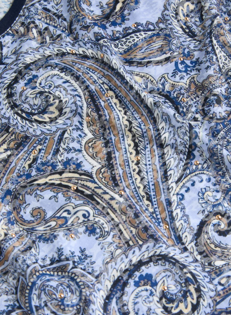 LAURA Cap Sleeve Paisley T-Shirt